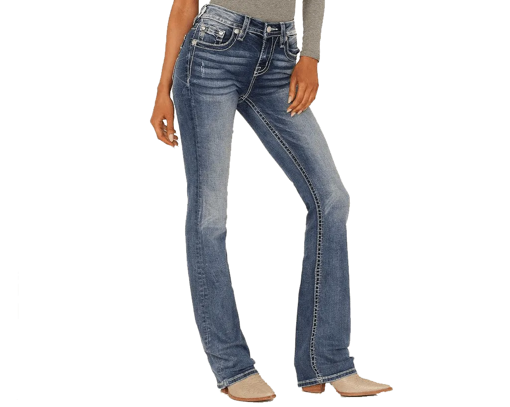 Miss Me Women's Mid-Rise Bootcut Denim Jeans