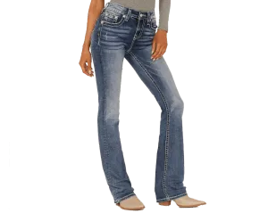 Miss Me Women's Mid-Rise Bootcut Denim Jeans