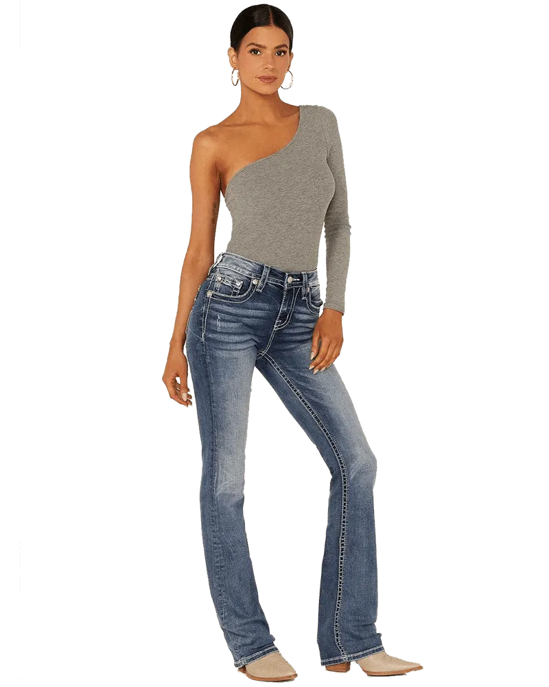 Miss Me Women's Mid-Rise Bootcut Denim Jeans