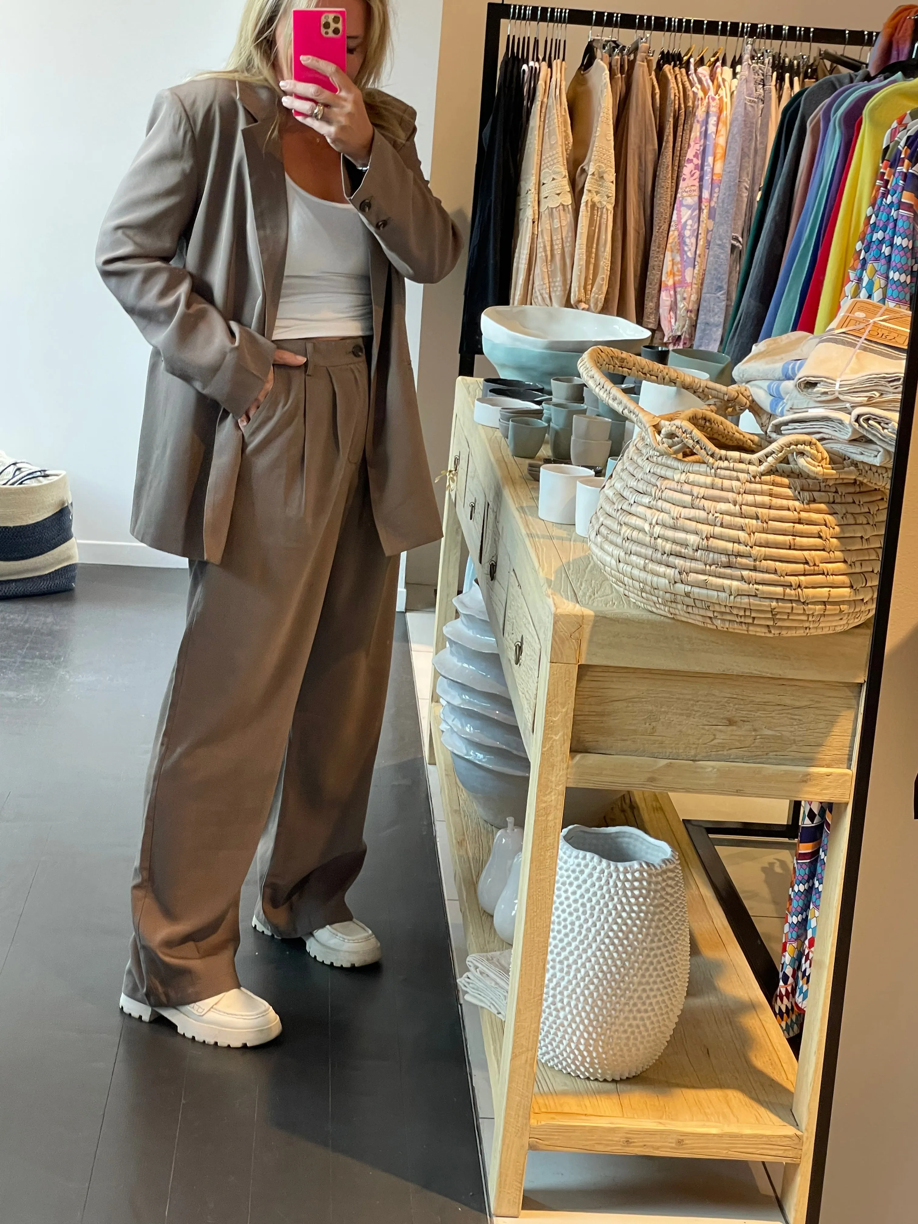 Mushroom- Soft Suit Blazer jacket and tailored Pants