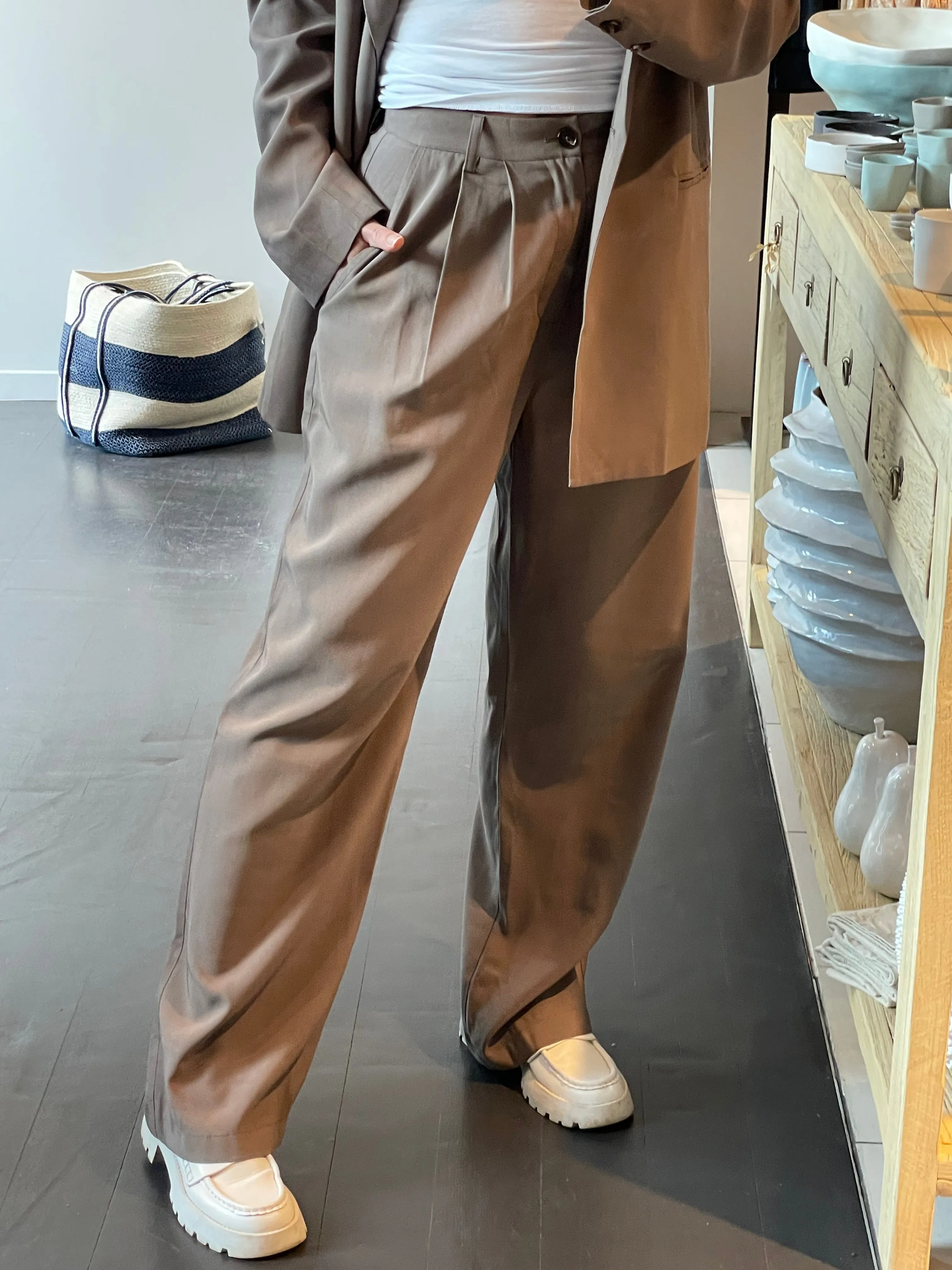 Mushroom- Soft Suit Blazer jacket and tailored Pants