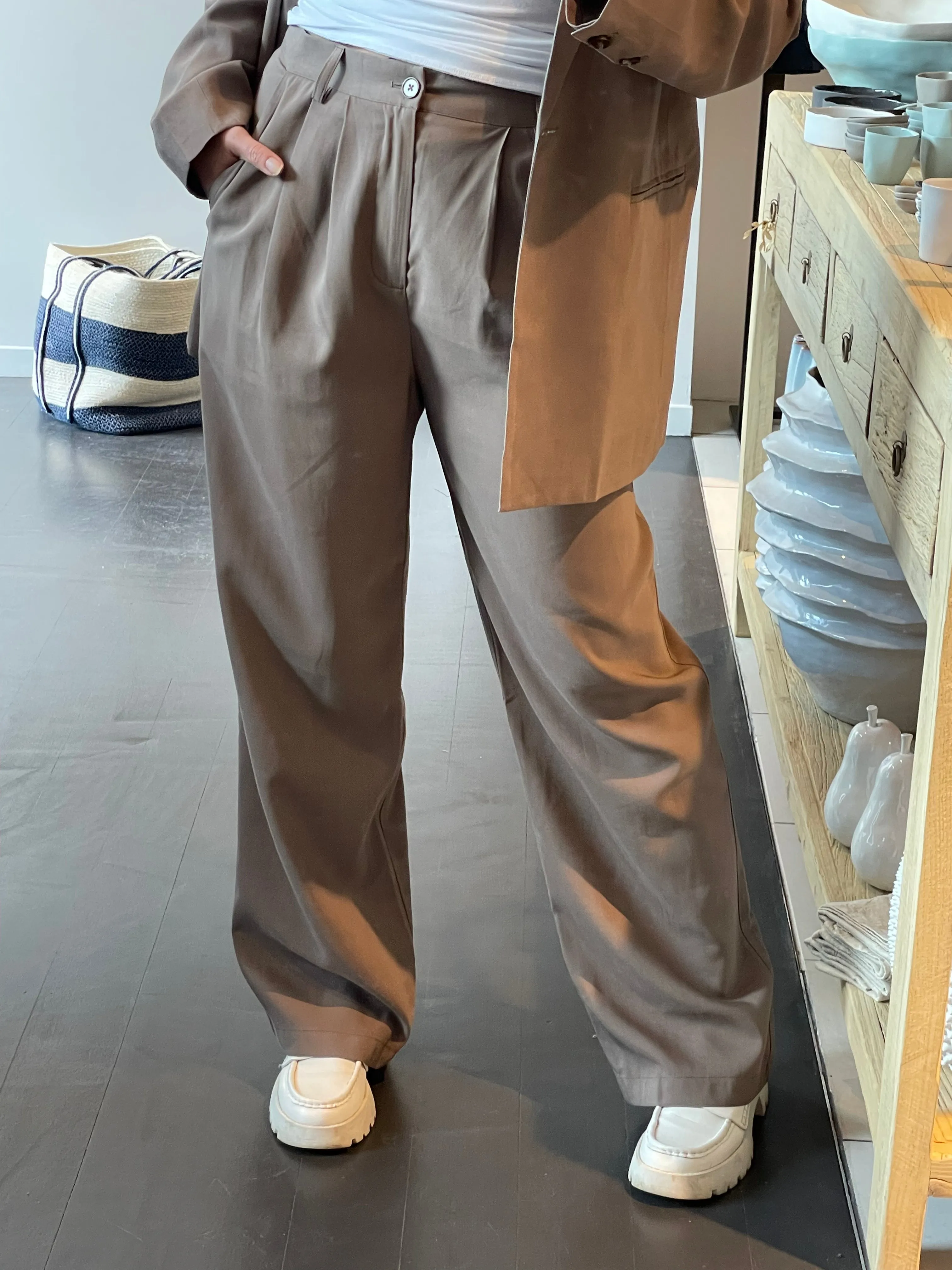Mushroom- Soft Suit Blazer jacket and tailored Pants