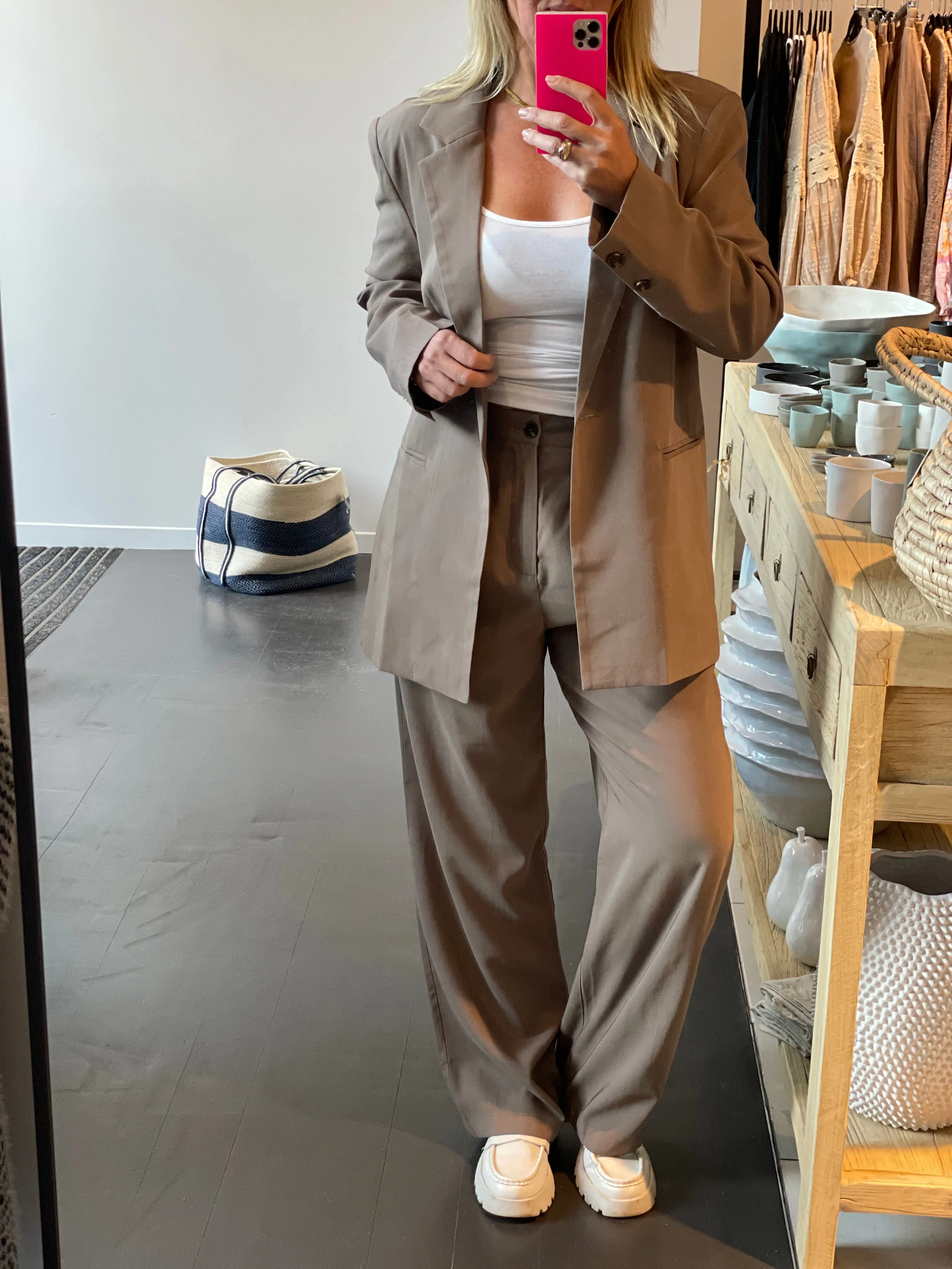 Mushroom- Soft Suit Blazer jacket and tailored Pants