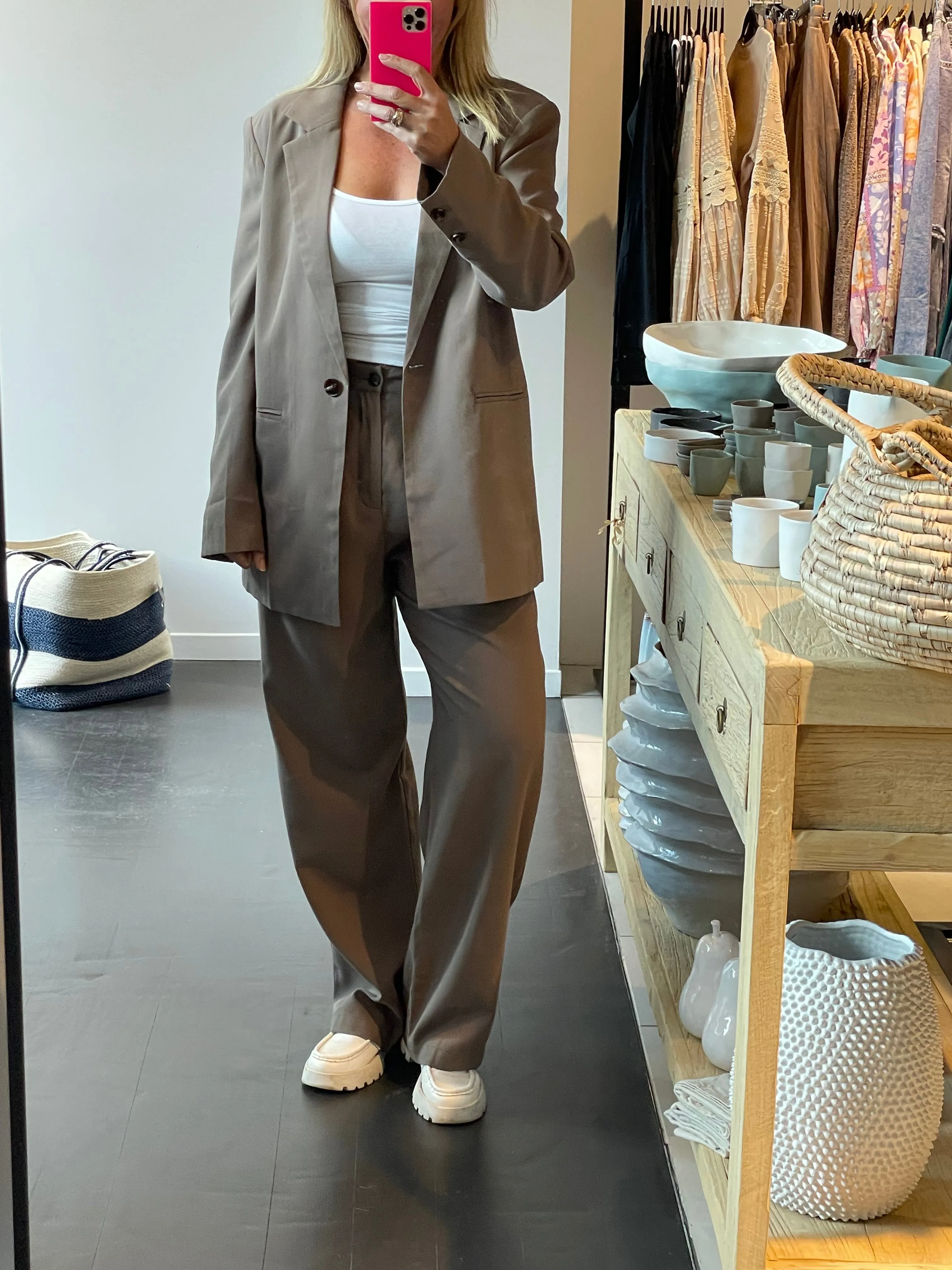 Mushroom- Soft Suit Blazer jacket and tailored Pants