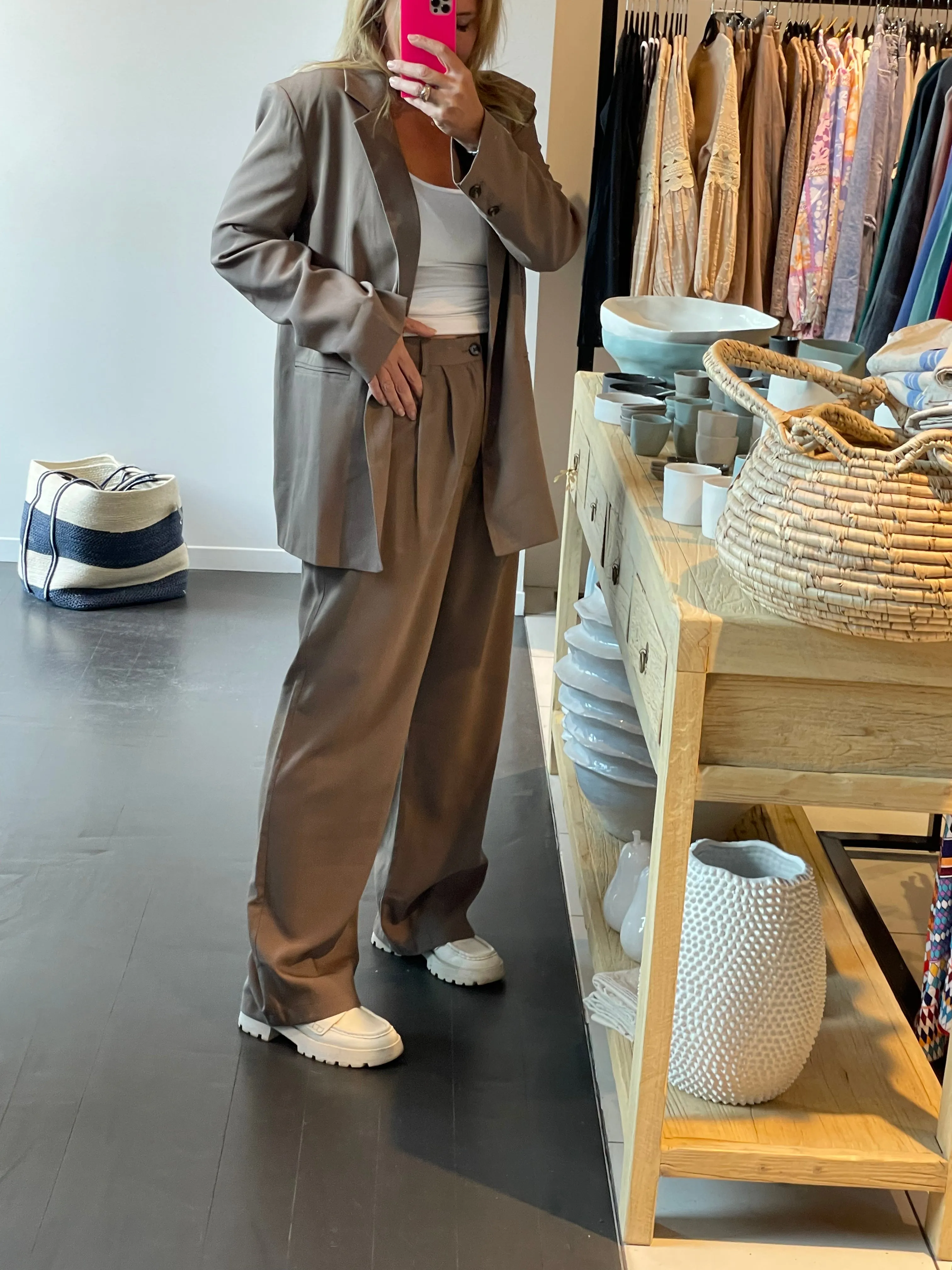 Mushroom- Soft Suit Blazer jacket and tailored Pants