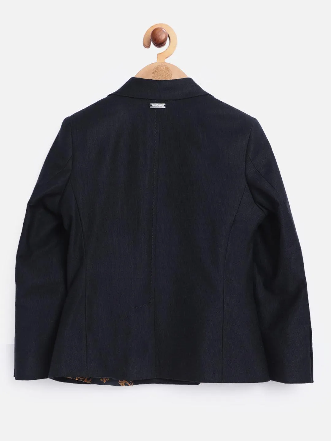 One Friday Navy Blue Full Sleeves Blazer