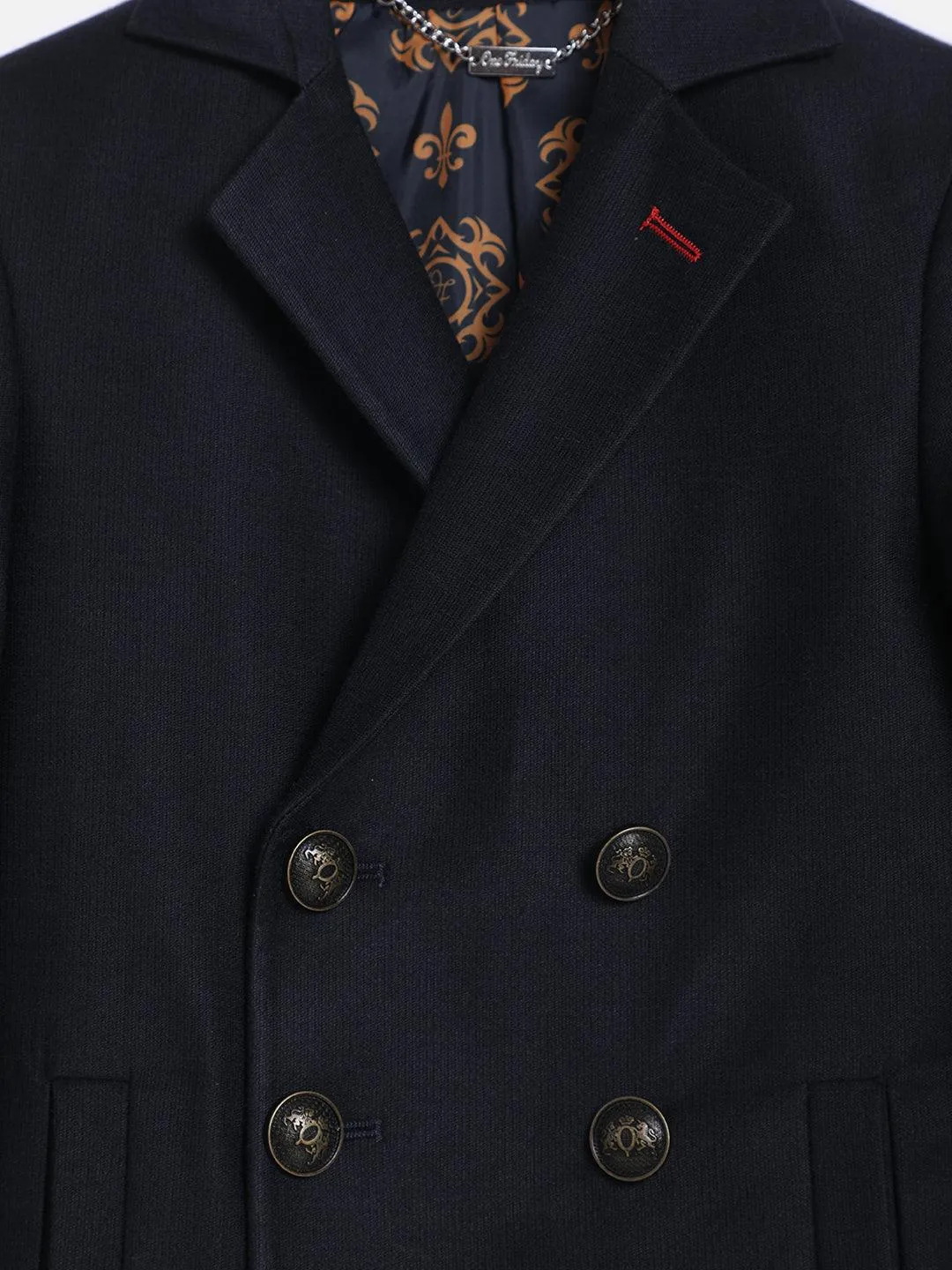 One Friday Navy Blue Full Sleeves Blazer