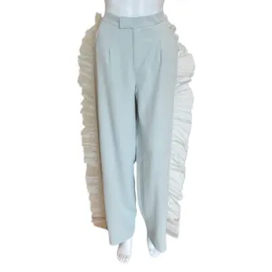 Organza Ruffle-Side Pants | Mint