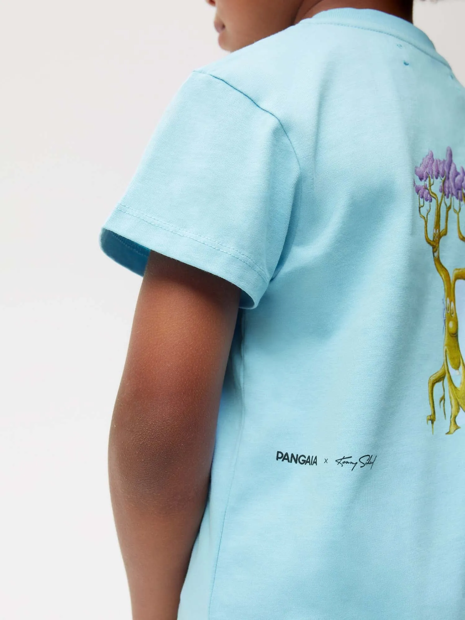 PANGAIA x Kenny Scharf Kids' 365 T-Shirt—celestial blue