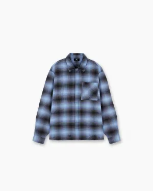 Represent X End Distressed Flannel Shirt - Blue