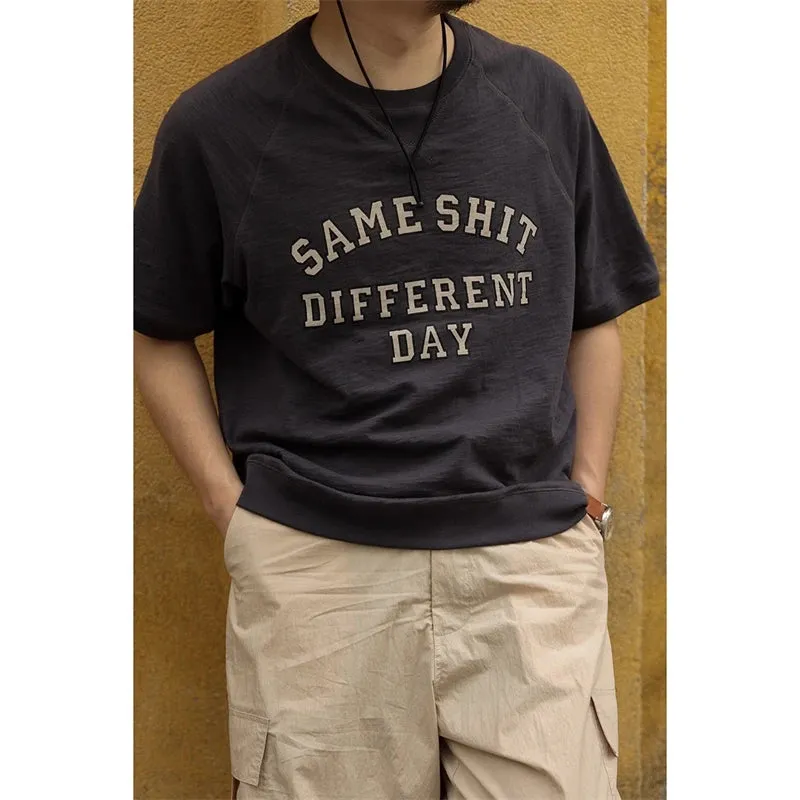 Retro Inspired Print Men's Short Sleeve Sweat Tee Shirt