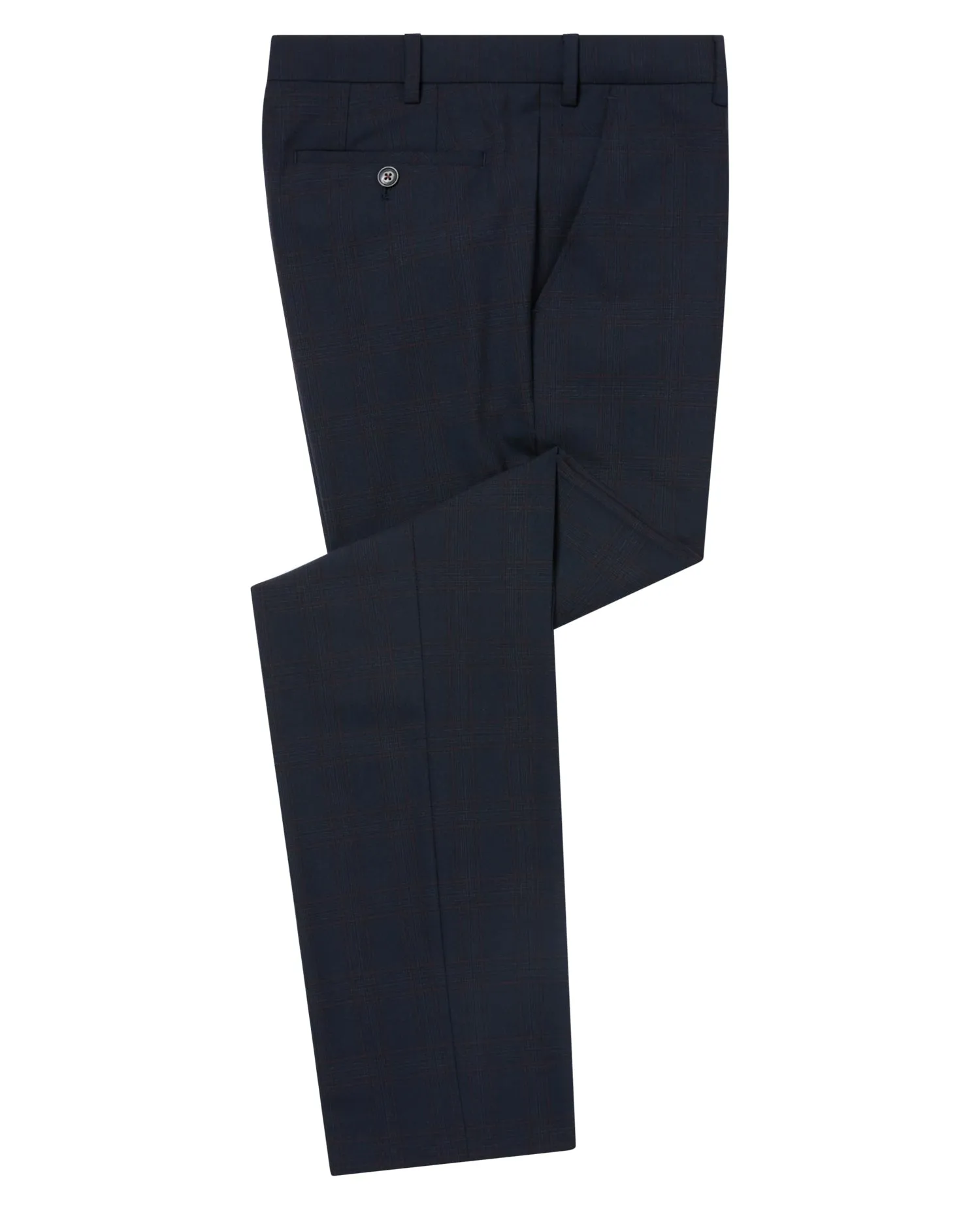 Slim Leg Checked Stretch Formal Trousers