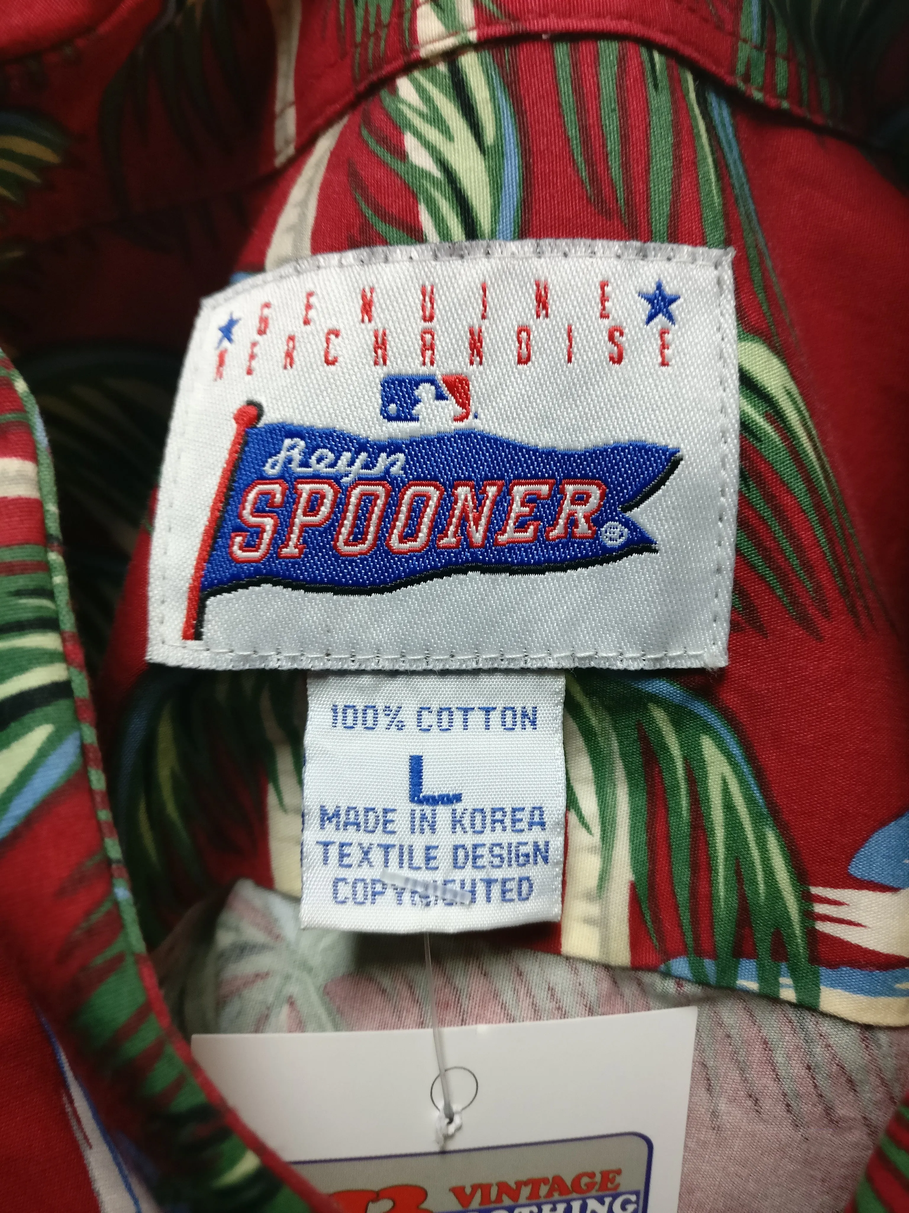 Vintage ANAHEIM ANGELS MLB Reyn Spooner Cotton Hawaiian Shirt L