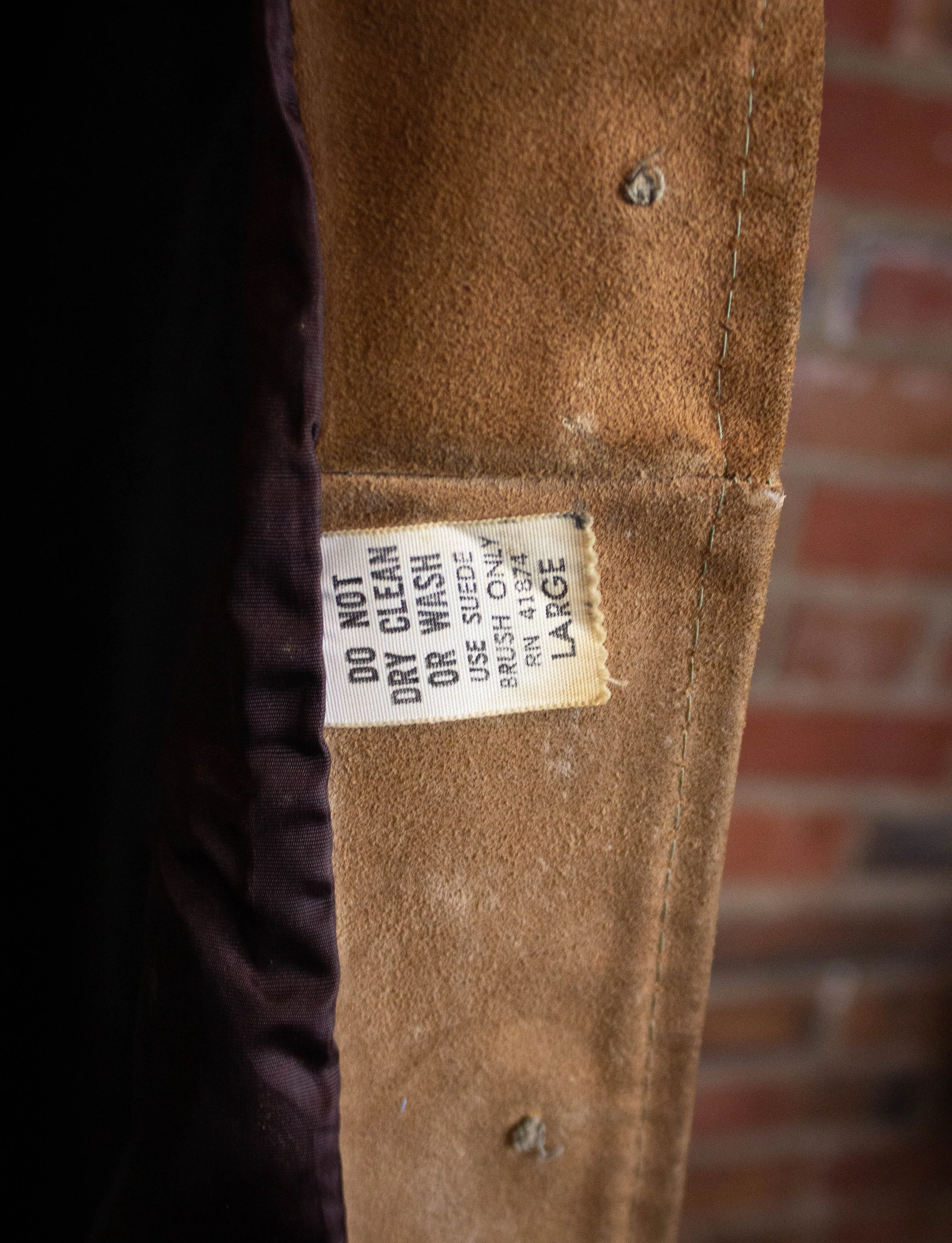 Vintage Fringe Suede Leather Jacket Tan Medium