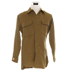 VINTAGE US ARMY M-37 M37 FLANNEL SHIRT 1943 WW2 SIZE 15 1/2 X 34 DEADSTOCK WITH ORIGINAL TAG.