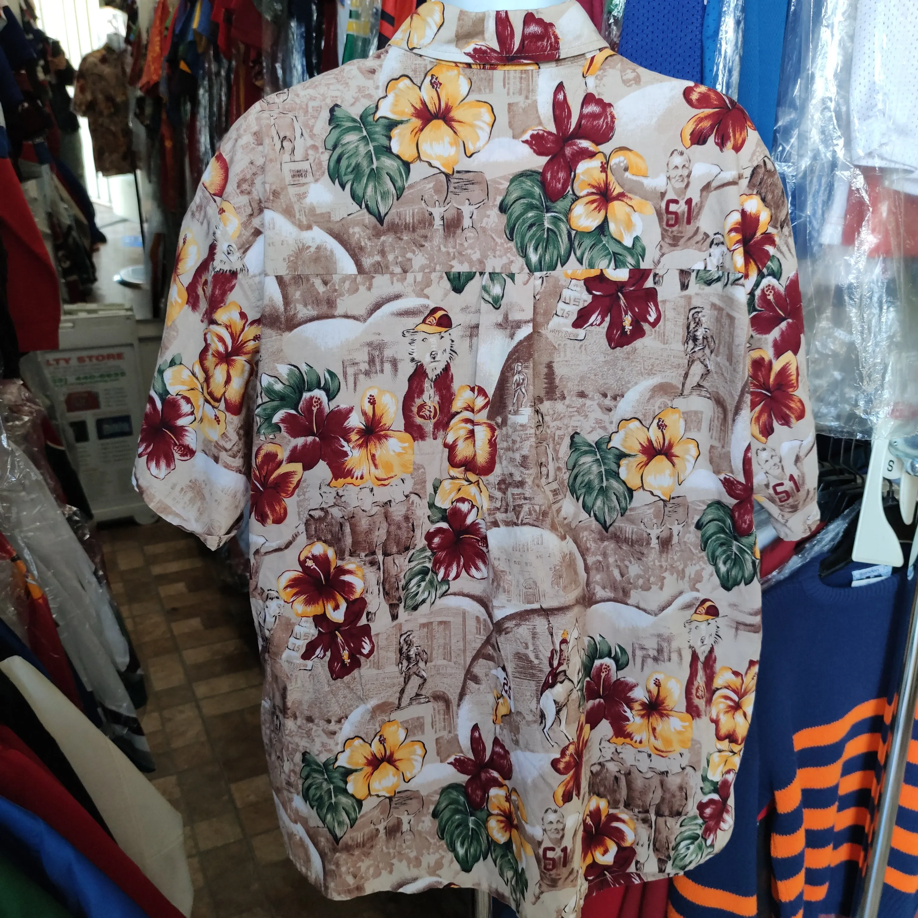Vintage USC TROJANS NCAA Ke Nui Cotton Hawaiian Shirt XXL