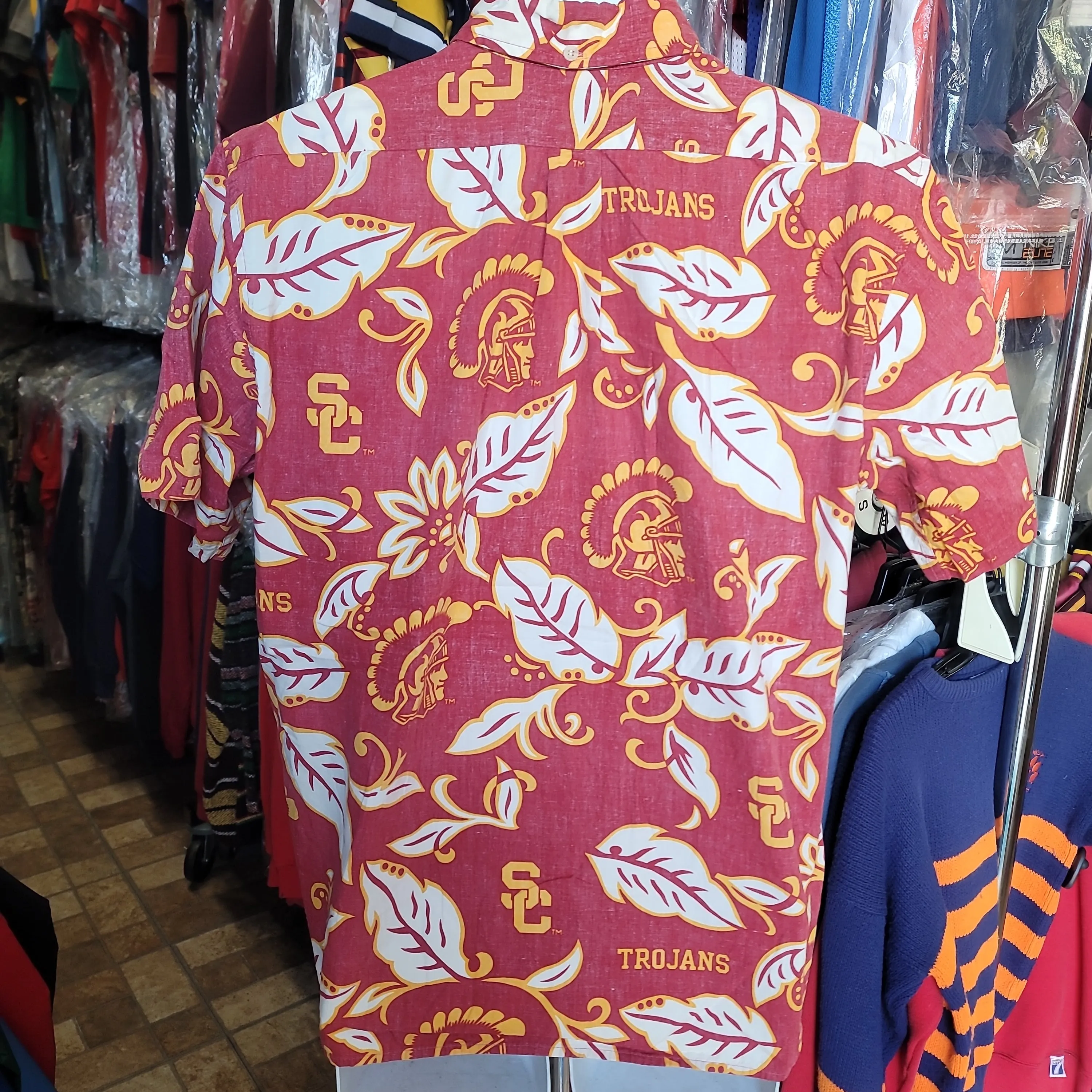 Vintage USC TROJANS NCAA Reyn Spooner Cotton Hawaiian Shirt L