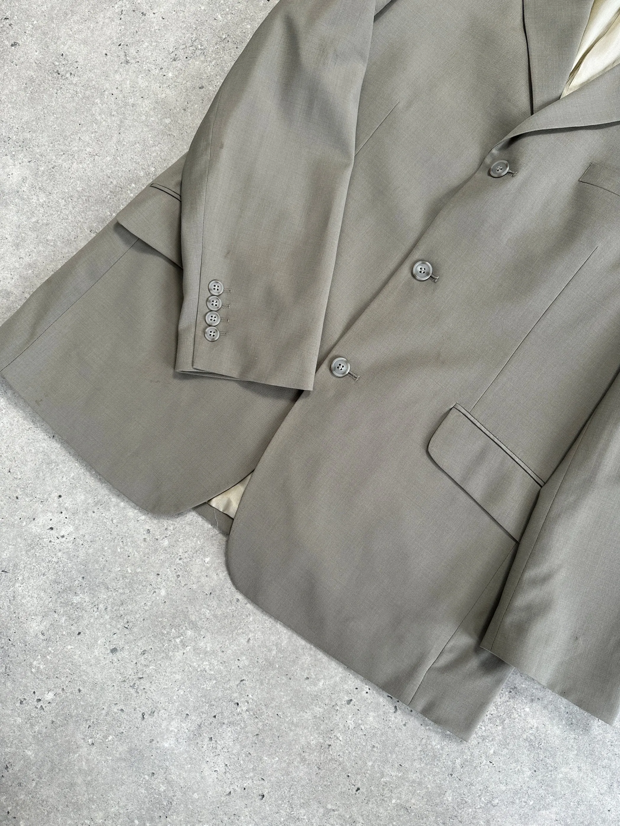 Vintage Wool Single Breasted Suit - 44R/W34