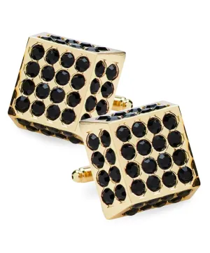 Vittorio Vico Men's Large  Square Studded Colored Crystal Cufflinks: CL76XX Series