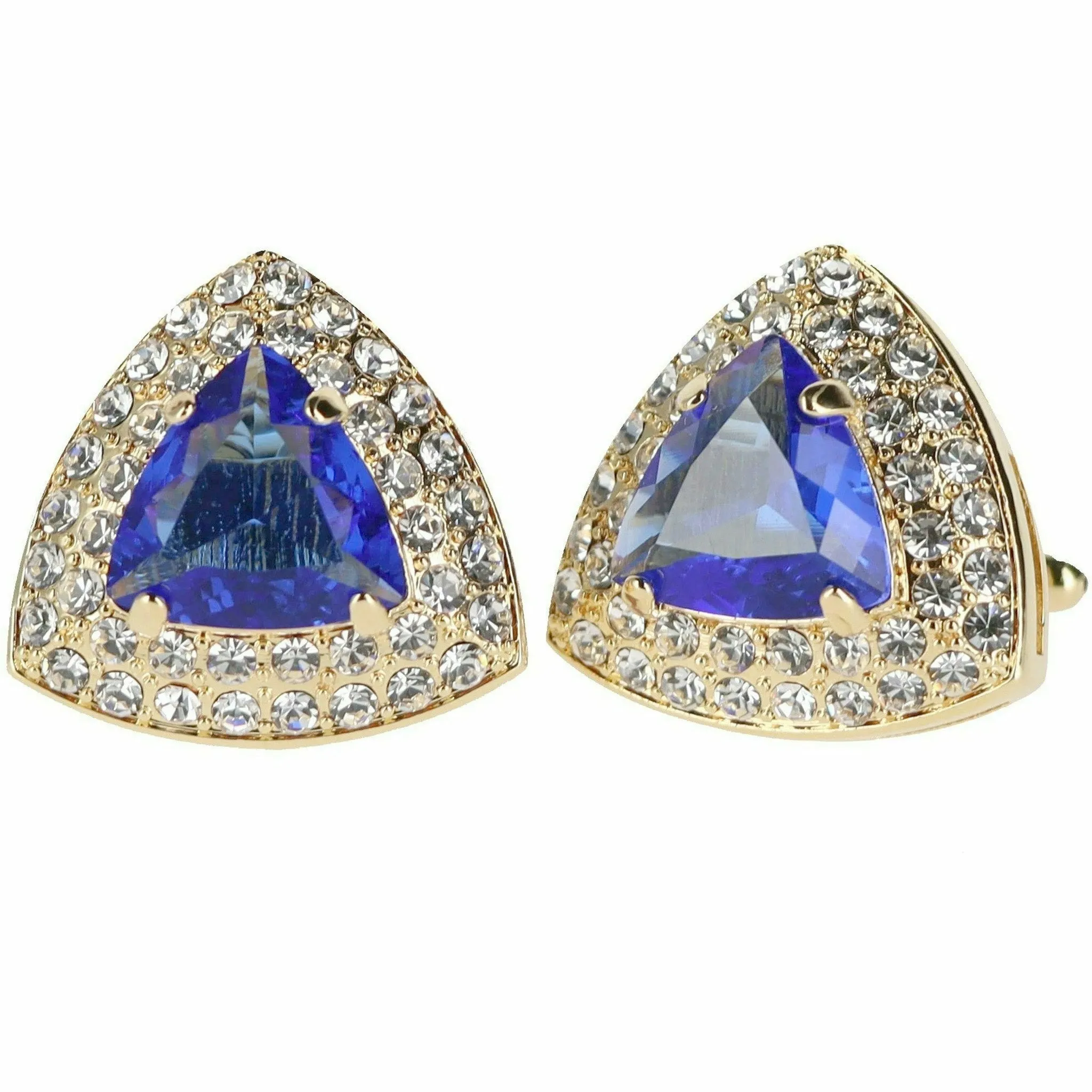 Vittorio Vico Men's Large Triangular Crystal Diamond Set Cufflinks: CL72XX Series