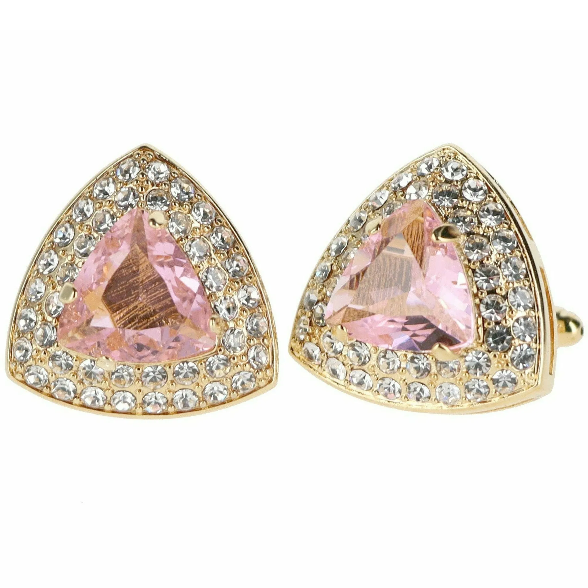 Vittorio Vico Men's Large Triangular Crystal Diamond Set Cufflinks: CL72XX Series