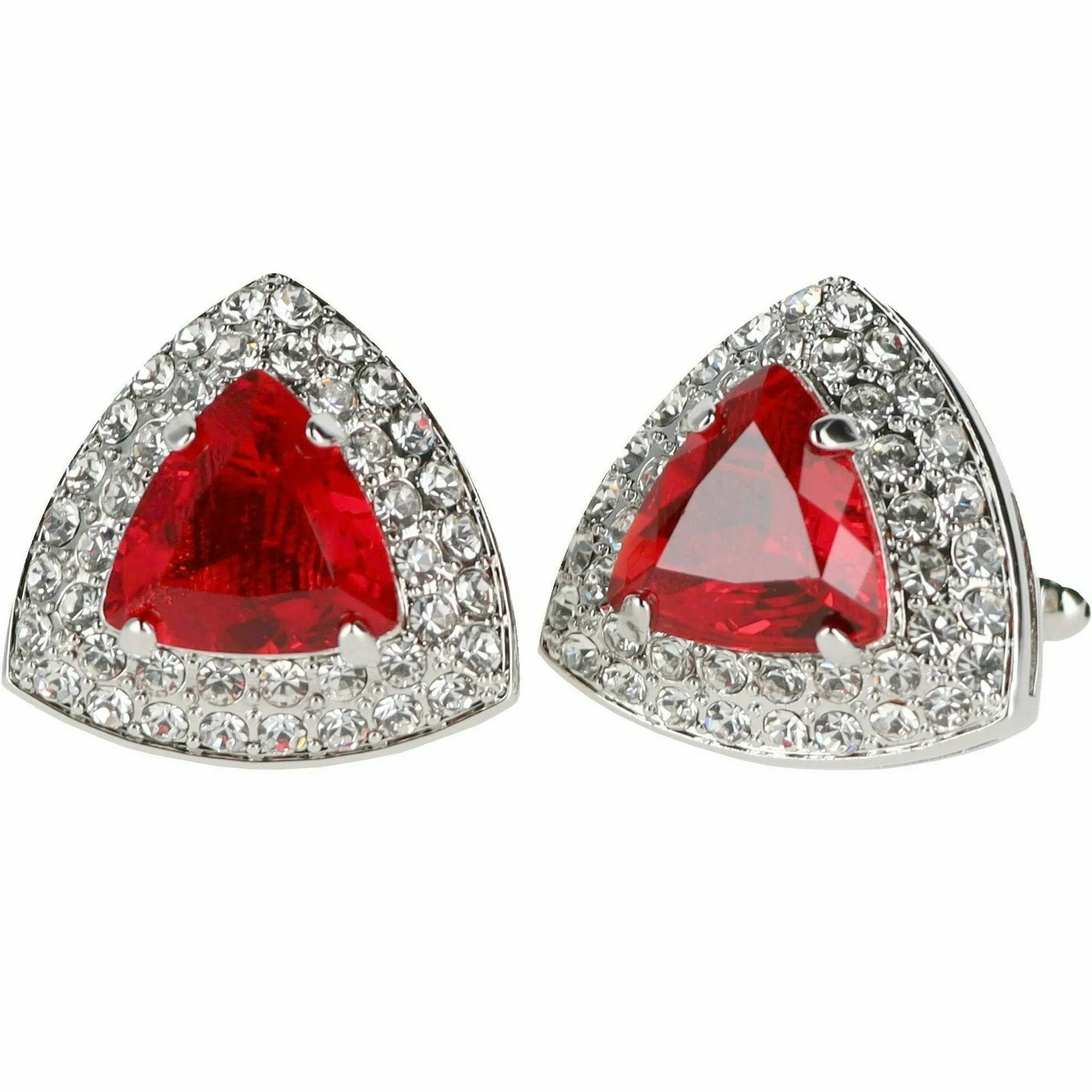 Vittorio Vico Men's Large Triangular Crystal Diamond Set Cufflinks: CL72XX Series