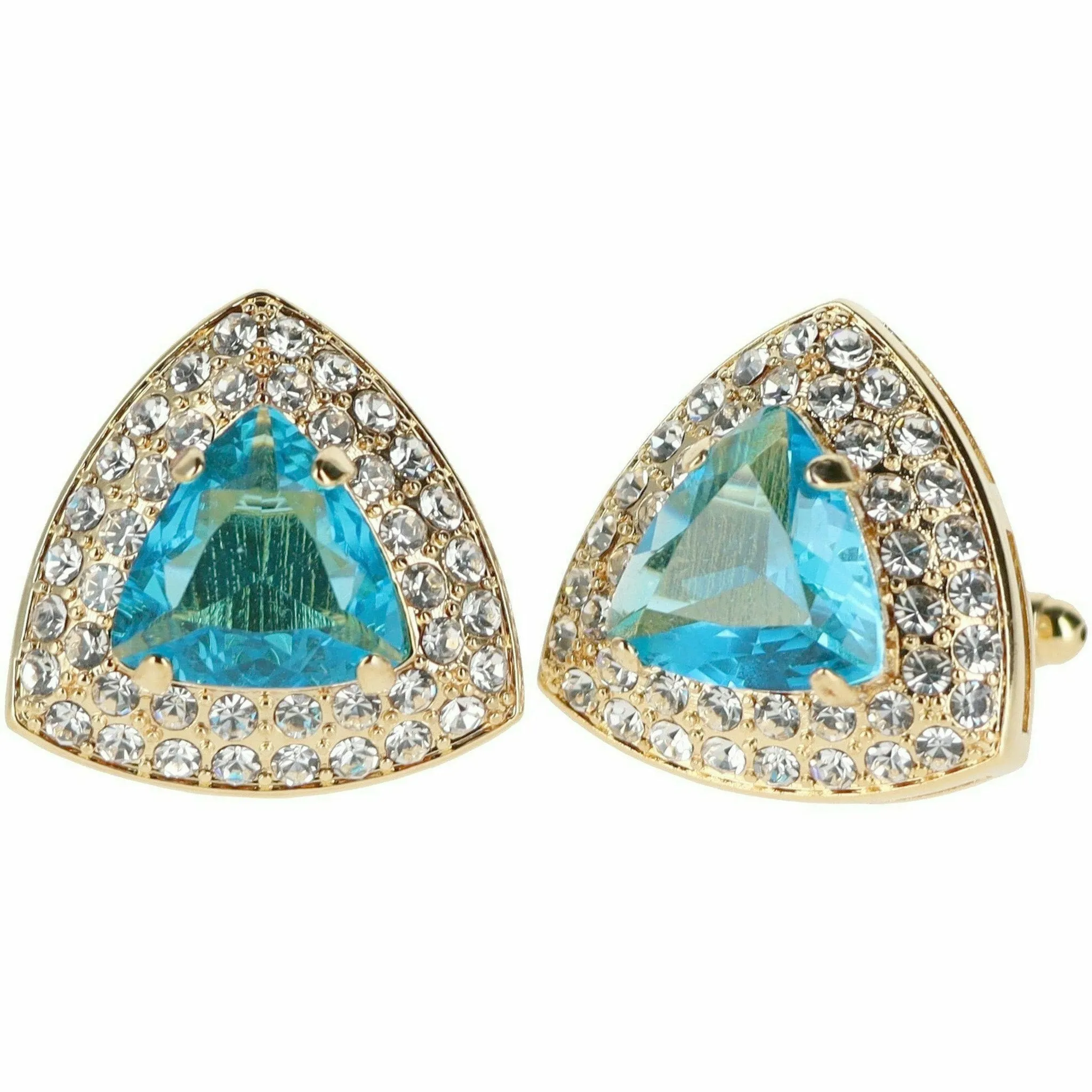 Vittorio Vico Men's Large Triangular Crystal Diamond Set Cufflinks: CL72XX Series