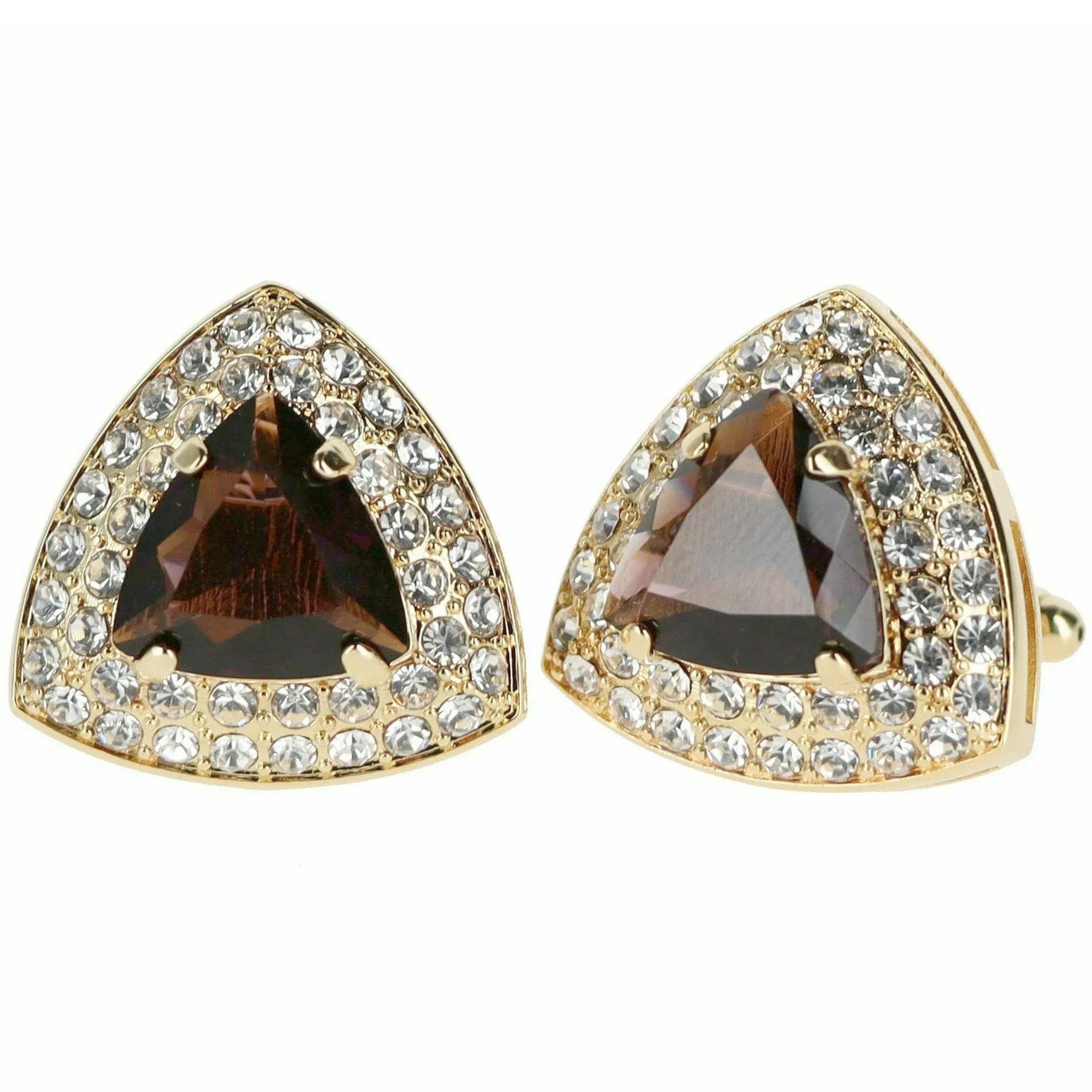 Vittorio Vico Men's Large Triangular Crystal Diamond Set Cufflinks: CL72XX Series