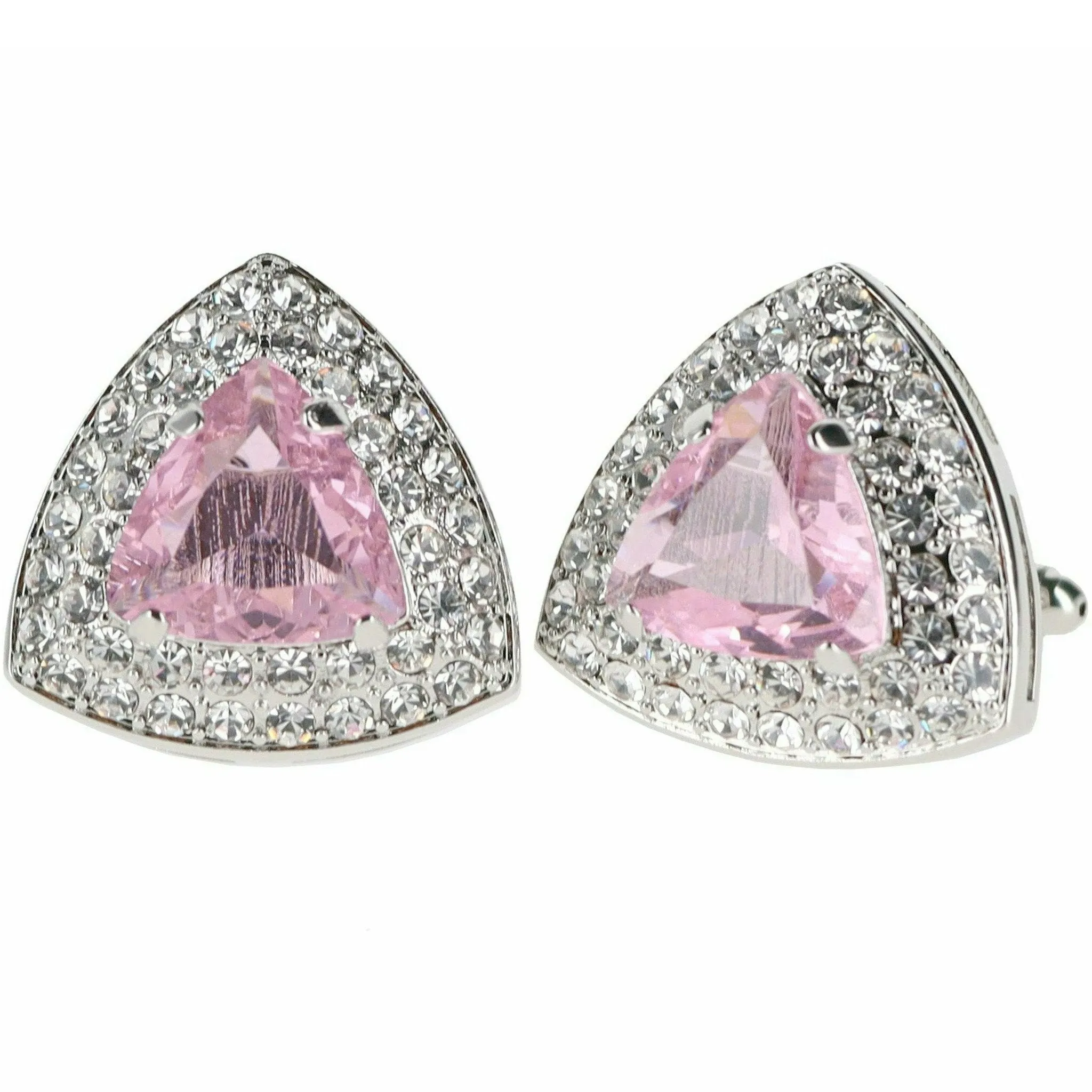 Vittorio Vico Men's Large Triangular Crystal Diamond Set Cufflinks: CL72XX Series