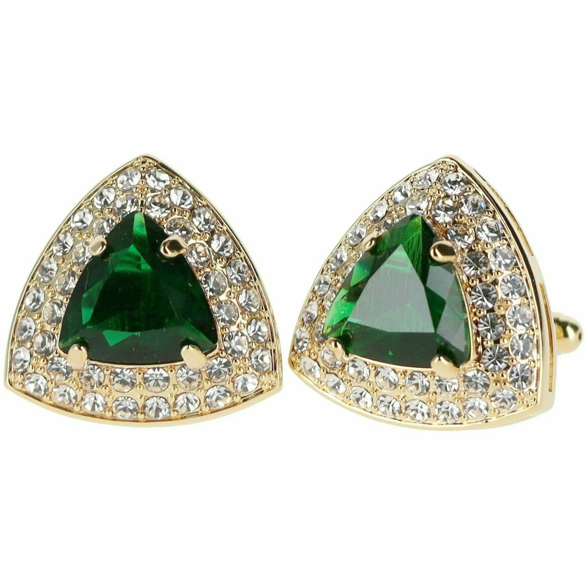 Vittorio Vico Men's Large Triangular Crystal Diamond Set Cufflinks: CL72XX Series