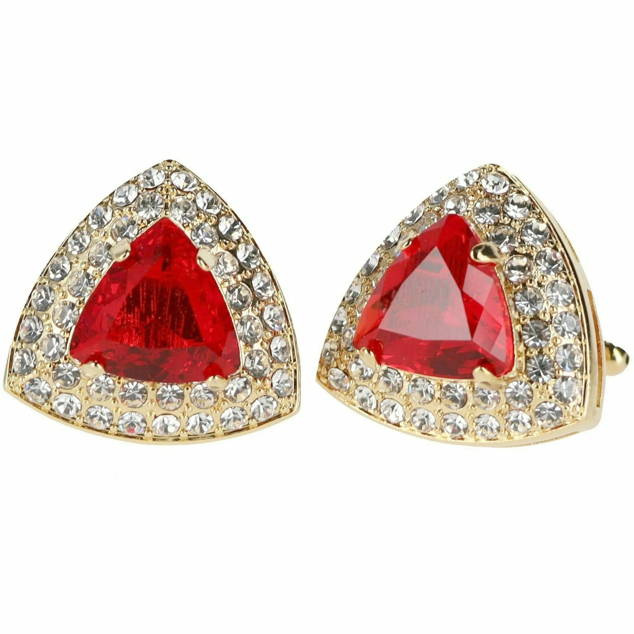 Vittorio Vico Men's Large Triangular Crystal Diamond Set Cufflinks: CL72XX Series