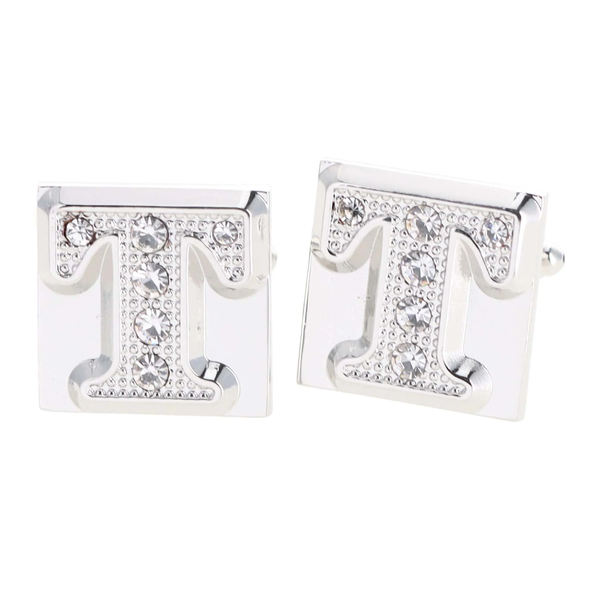Vittorio Vico Rhinestone Initial Cufflinks in Gift Box