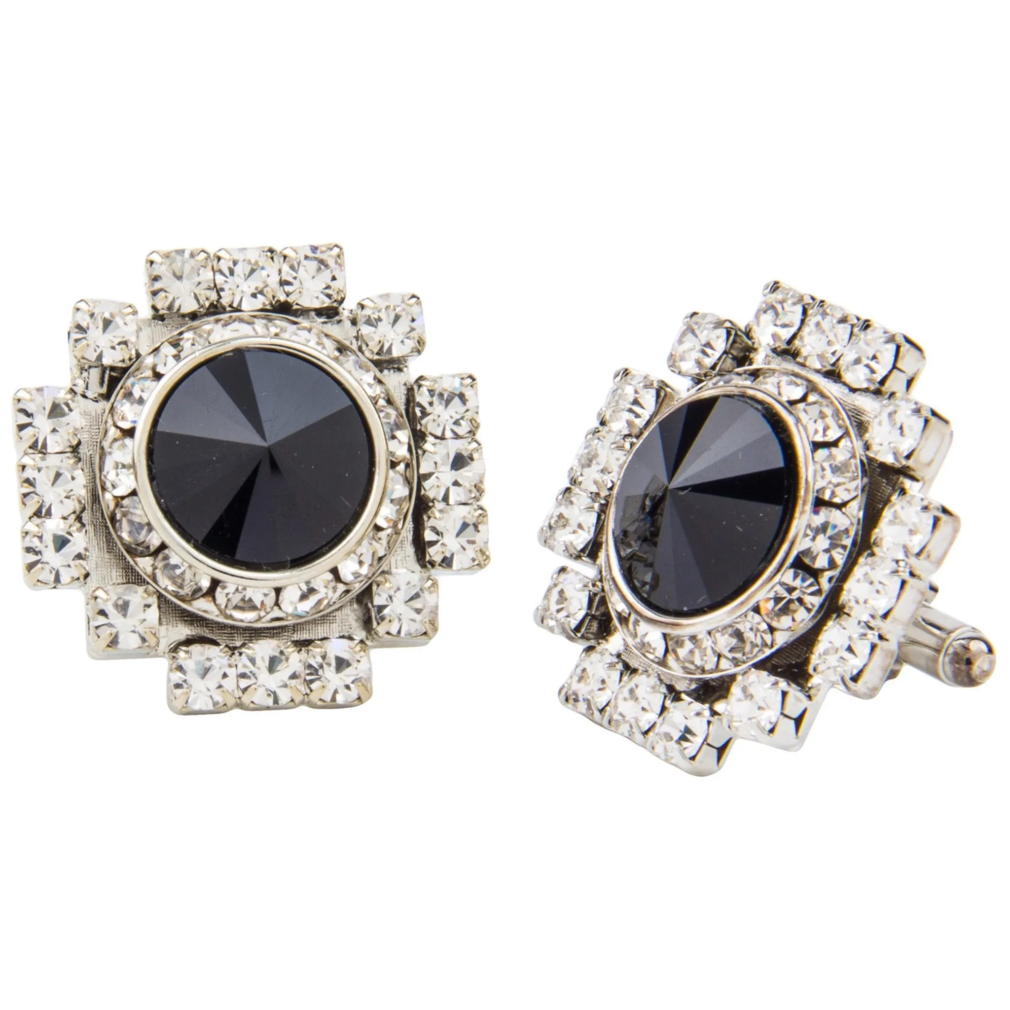 Vittorio Vico Silver Iced Wedding Cufflinks in Gift Box: CL105x Series