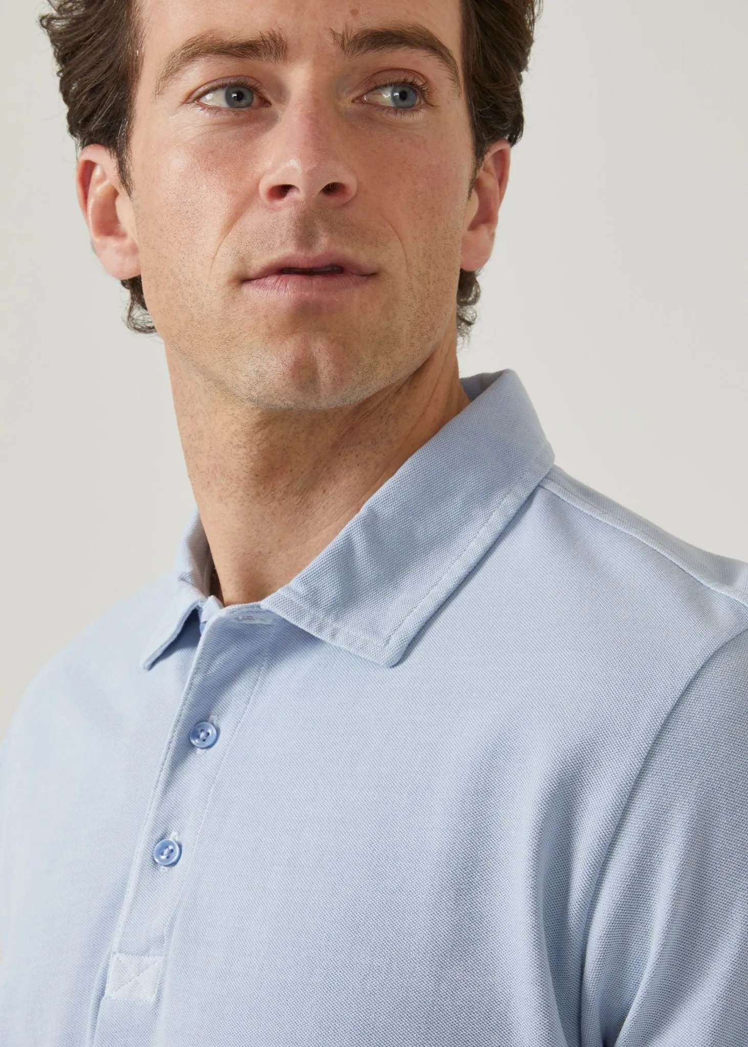 Weymouth Washed Effect Polo Shirt In Light Blue