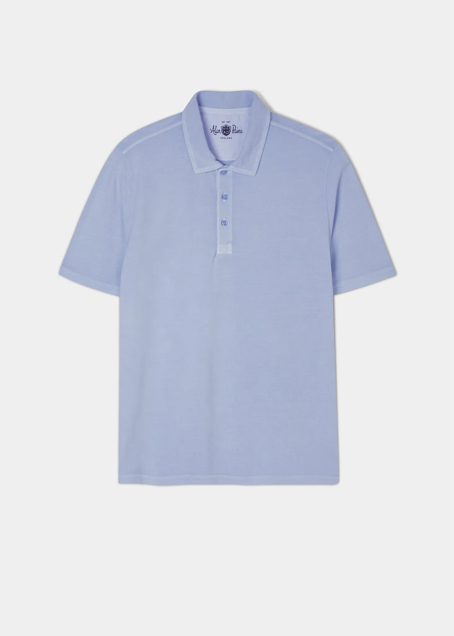 Weymouth Washed Effect Polo Shirt In Light Blue