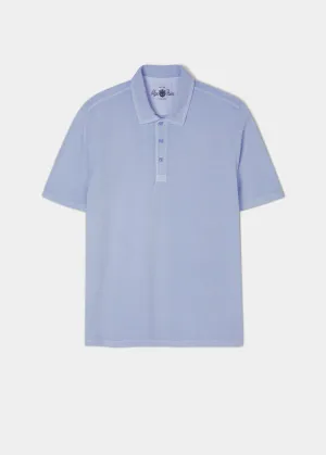 Weymouth Washed Effect Polo Shirt In Light Blue