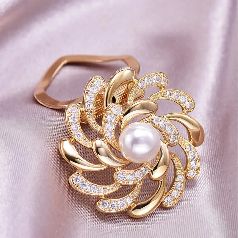 Women's Chrysanthemum Floral Buckle Brooch