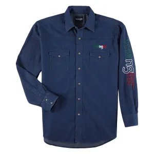 Wrangler Men's Denim Mexico Logo Print Shirt