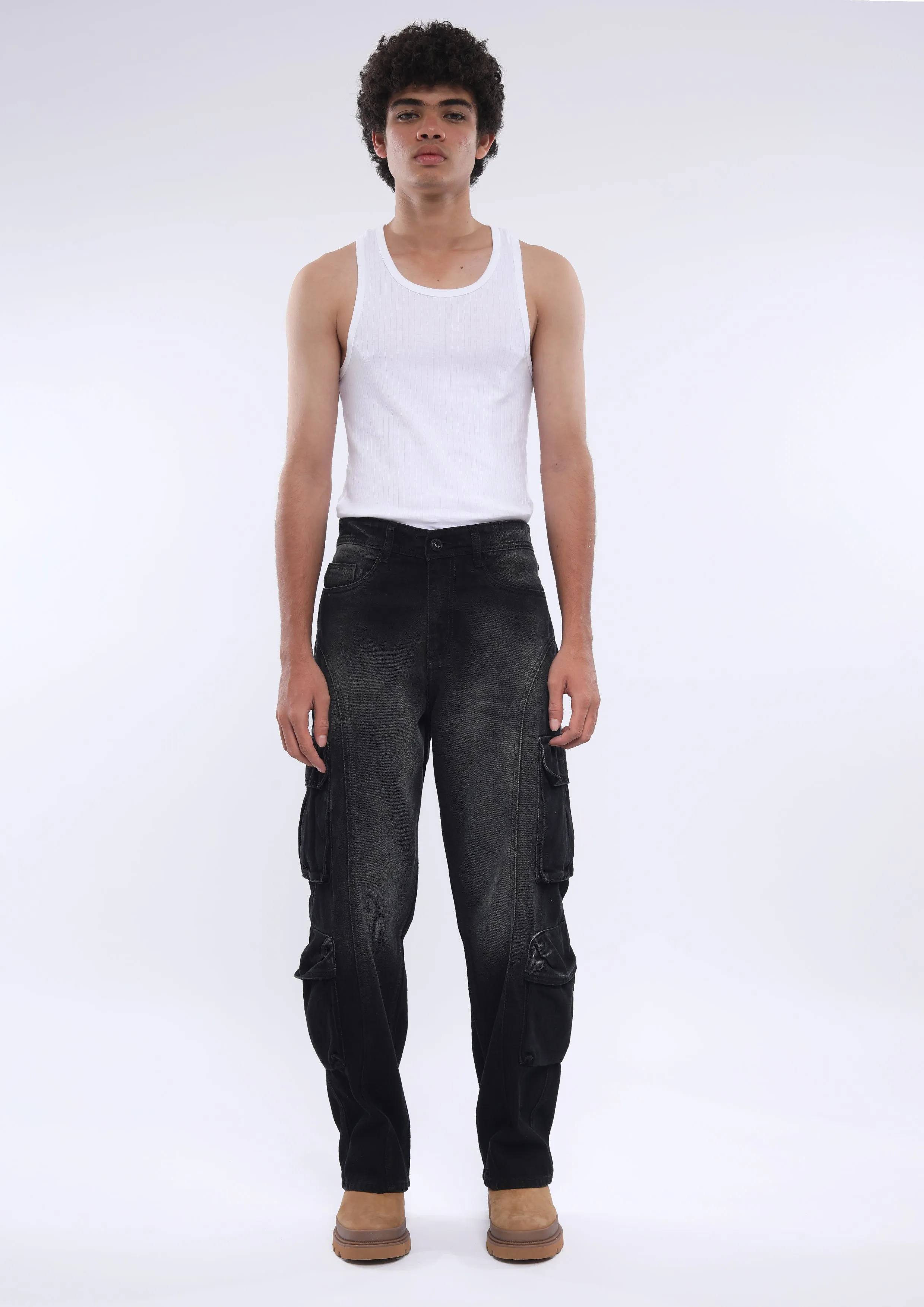 Xylare - Relaxed Cargo Jean - Black Shade